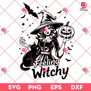 Feeling Witchy Halloween SVG PNG, Witch Halloween Spooky Season PNG SVG