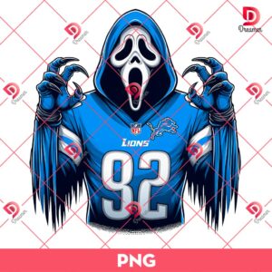 Ghostface Detroit Lions PNG, Horror Character NFL Football PNG, Ghostface Scream Football Halloween PNG