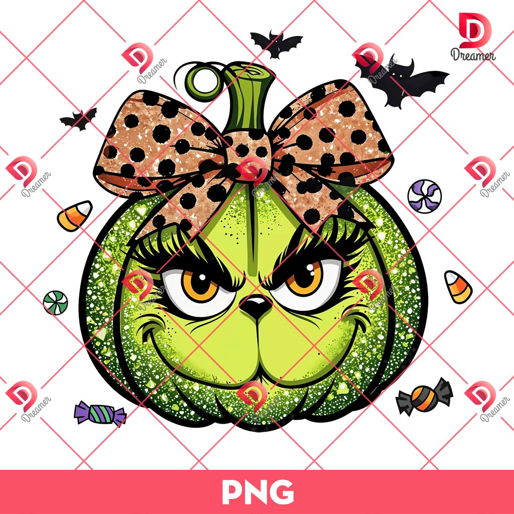 Glitter Grinch Pumpkin PNG, Pumpkin Grinch Coquette Bow PNG 1 Glitter Grinch Pumpkin PNG, Pumpkin Grinch Coquette Bow PNG