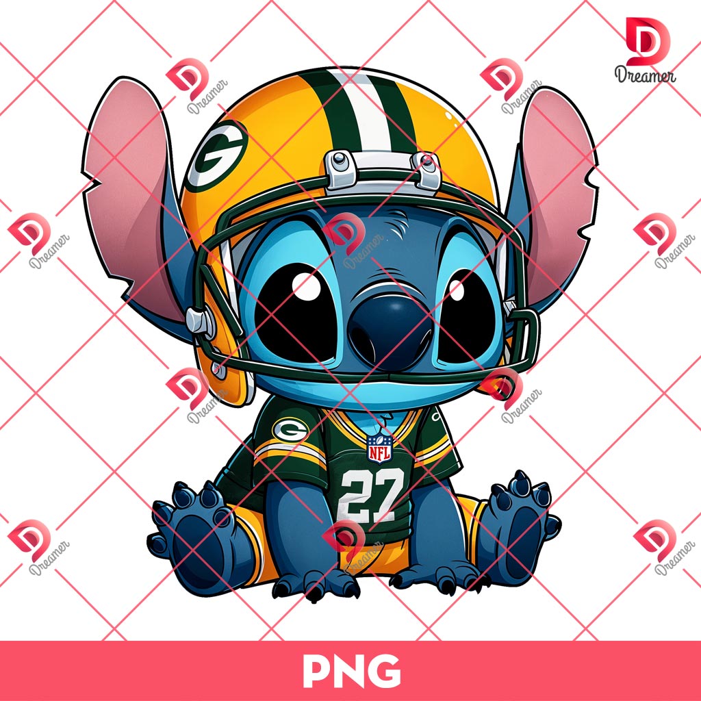 Bundle Green Bay Packers PNG Design, NFL Packers Football PNG Bundle, Bundle NFL Cartoon Football 26 Green Bay Packers Stitch PNG, Lilo And Stitch NFL Football PNG, Stitch Sport Football Fan PNG