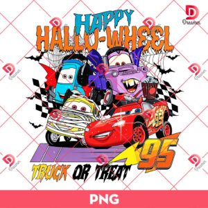 Happy Hallo Wheel Mater And McQueen PNG, Cartoon Cars Halloween PNG, Truck Or Treat PNG