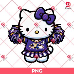 Hello Kitty Baltimore Ravens Football PNG 4