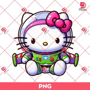 Hello Kitty Buzz Lightyear PNG Design, Hello Kitty Toy Story PNG Design