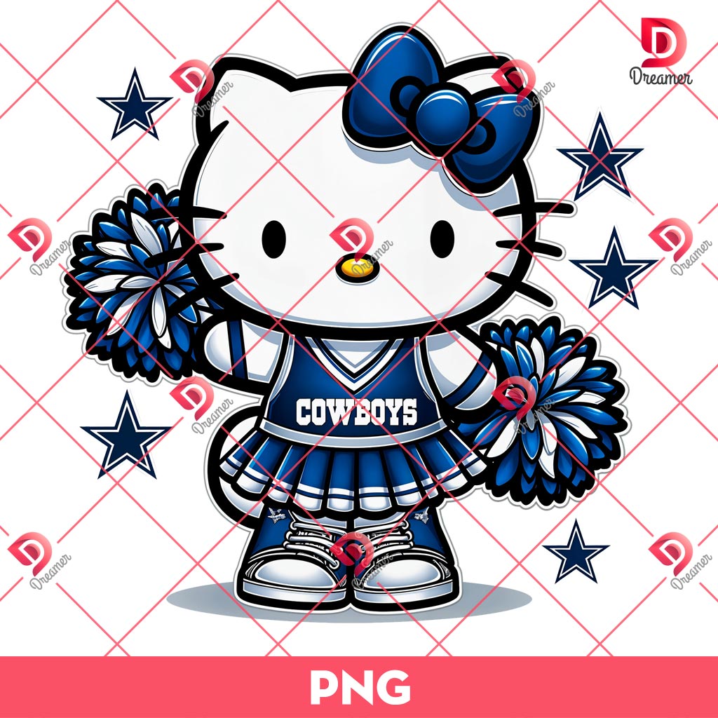 Hello Kitty Dallas Cowboys Football PNG, Hello Kitty Wearing Dallas Cowboys Cheerleading Outfit PNG 2 Hello Kitty Dallas Cowboys Football PNG, Hello Kitty Wearing Dallas Cowboys Cheerleading Outfit PNG