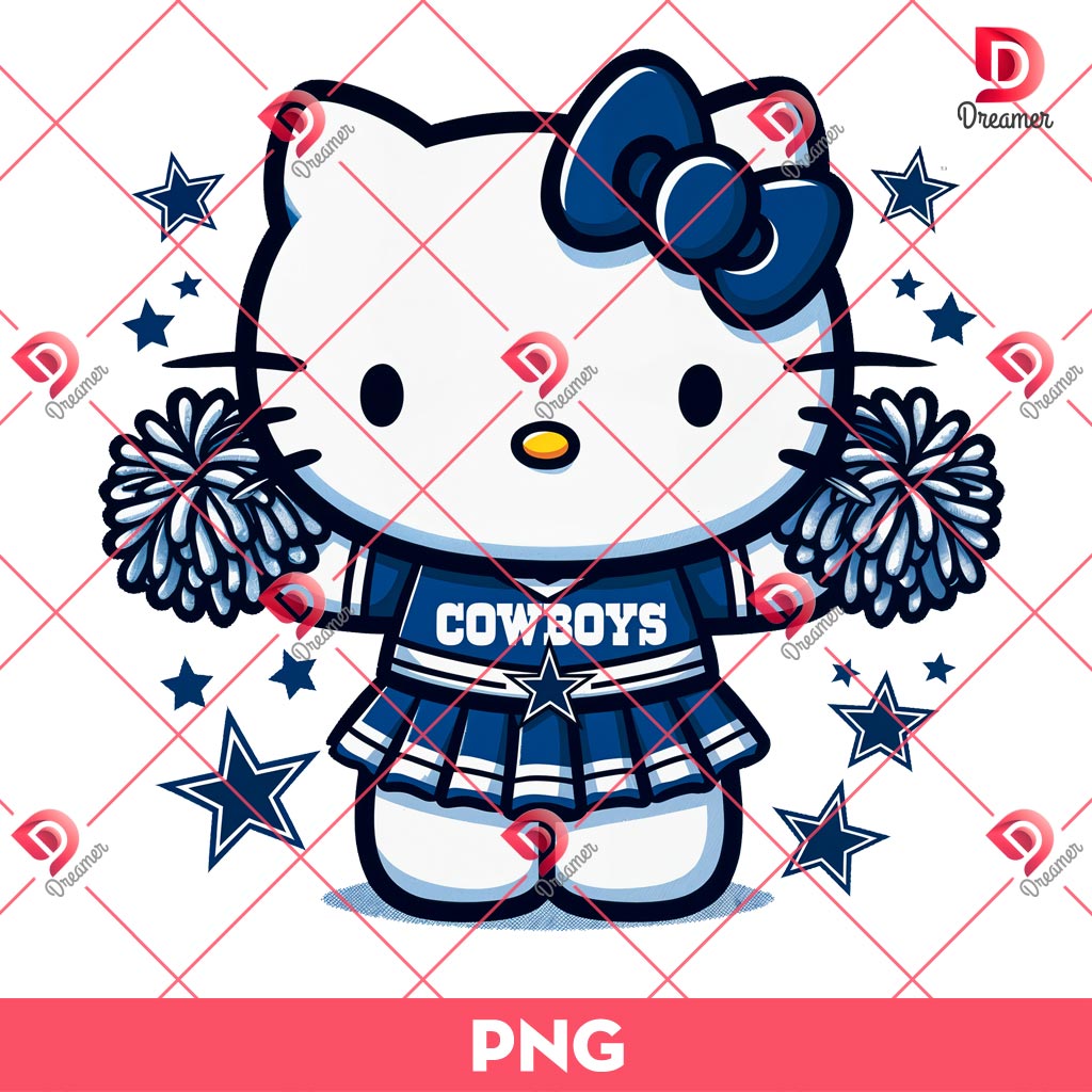 Hello Kitty Dallas Cowboys Football PNG, Hello Kitty Wearing Dallas Cowboys Cheerleading Outfit PNG 4 Hello Kitty Dallas Cowboys Football PNG, Hello Kitty Wearing Dallas Cowboys Cheerleading Outfit PNG