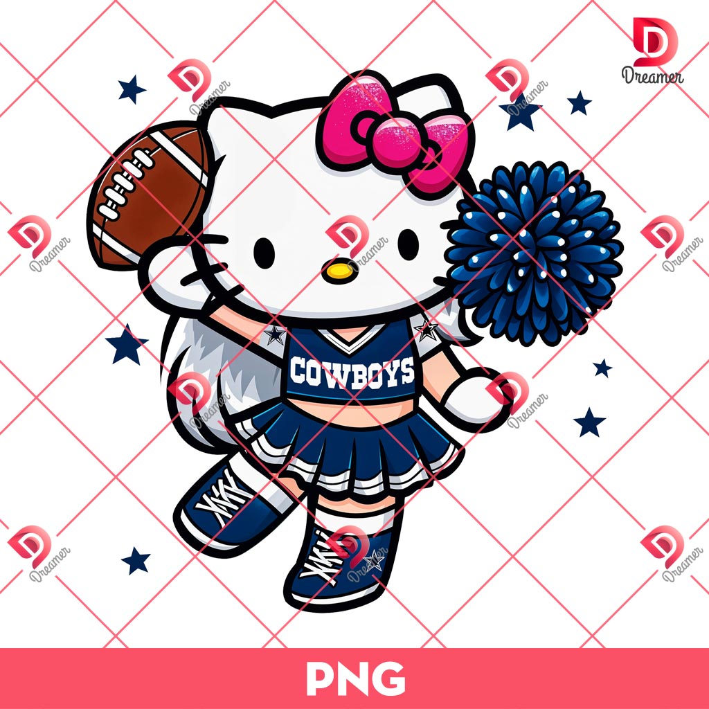 Hello Kitty Dallas Cowboys Football PNG, Hello Kitty Wearing Dallas Cowboys Cheerleading Outfit PNG 6 Hello Kitty Dallas Cowboys Football PNG, Hello Kitty Wearing Dallas Cowboys Cheerleading Outfit PNG
