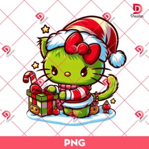 Hello Kitty Grinchmas PNG, Hello Kitty Christmas PNG, Grinch Hello Kitty PNG