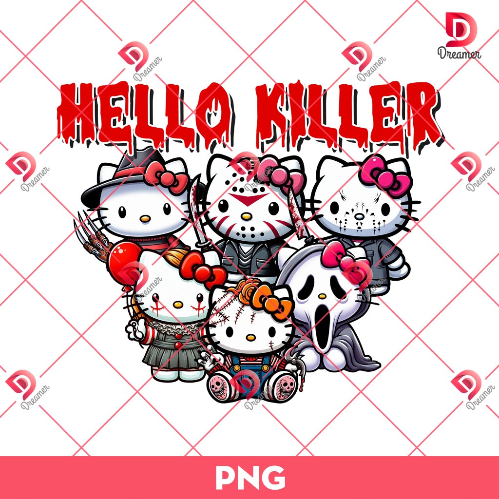 Bundle Hello Kitty Horror Killers Halloween PNG, Hello Kitty Horror Friends Movie PNG Bundle 29 Hello Kitty Killers Halloween PNG, Hello Killers PNG, Horror Characters Kitty PNG