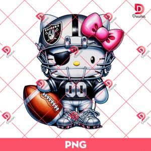 Hello Kitty Raiders Player PNG, Hello Kitty NFL Las Vegas Raiders Football PNG