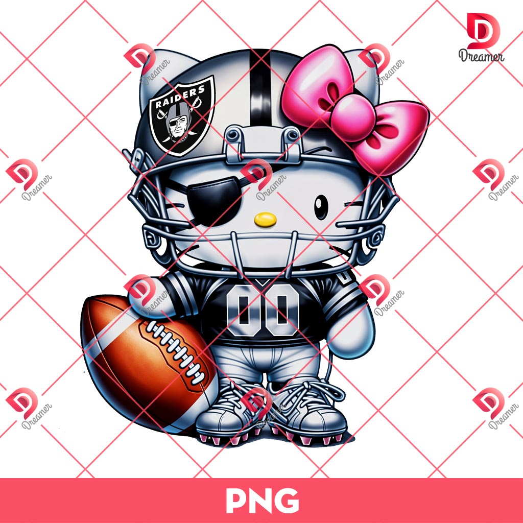Hello Kitty Raiders Player PNG, Hello Kitty NFL Las Vegas Raiders Football PNG 1 Hello Kitty Raiders Player PNG, Hello Kitty NFL Las Vegas Raiders Football PNG