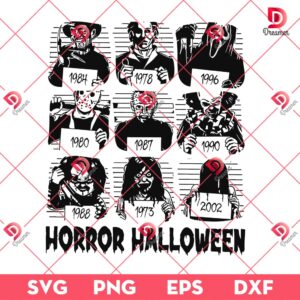 Horror Characters Halloween SVG PNG, Scary Movie Killers PNG SVG