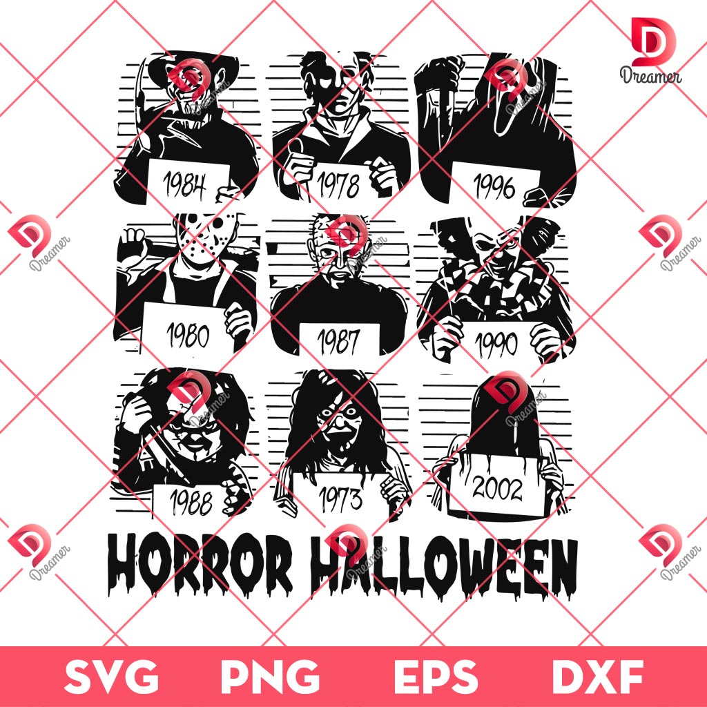 Horror Characters Halloween SVG PNG, Scary Movie Killers PNG SVG 1 Horror Characters Halloween SVG PNG, Scary Movie Killers PNG SVG