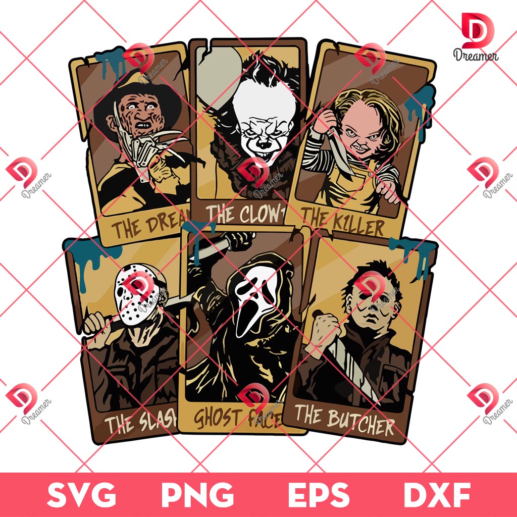 Horror Killers Card SVG PNG, Horror Halloween Movie Characters PNG SVG EPS DXF 1 Horror Killers Card SVG PNG, Horror Halloween Movie Characters PNG SVG EPS DXF
