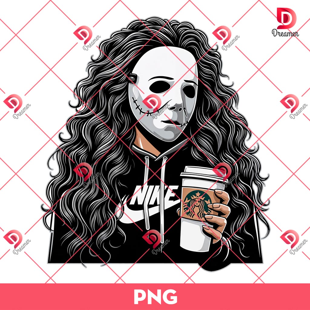 Horror Mama Drinks Coffee PNG, Lady Michael Myers Halloween PNG 1 Horror Mama Drinks Coffee PNG, Lady Michael Myers Halloween PNG