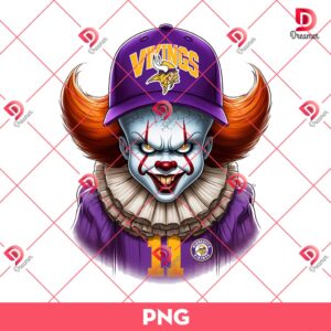 Bundle Minnesota Vikings NFL PNG, Football Vikings Cartoon Characters Bundle PNG 42 Horror Pennywise Vikings Football Team PNG NFL Pennywise Minnesota Vikings PNG