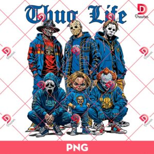 Horror Thug Life Blue Version PNG, Horror Killers Halloween PNG