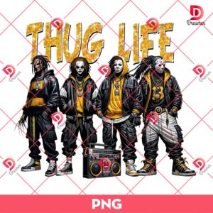 Horror Thug Life Gold PNG, Horror Killers PNG, Scary Movie Halloween PNG