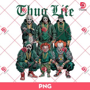 Horror Thug Life Green Version PNG, Halloween Horror Killers PNG