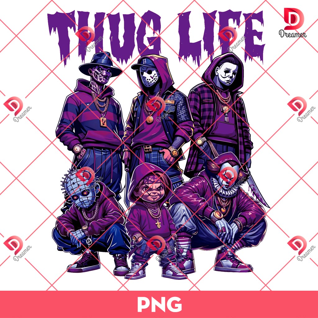 Horror Thug Life Purple Version PNG, Halloween Thug Life Horror Killers PNG 1 Horror Thug Life Purple Version PNG, Halloween Thug Life Horror Killers PNG