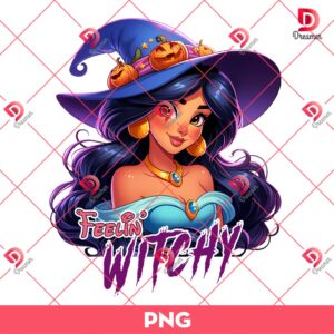 Jasmine Princess Feeling Witchy PNG, Halloween Disney Princess PNG