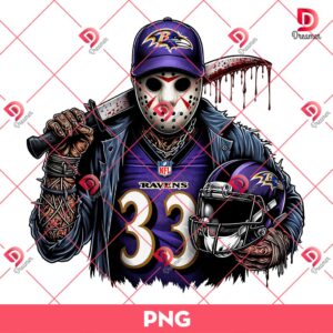 Jason Voorhees Baltimore Ravens PNG, Horror Character Jason NFL Football PNG