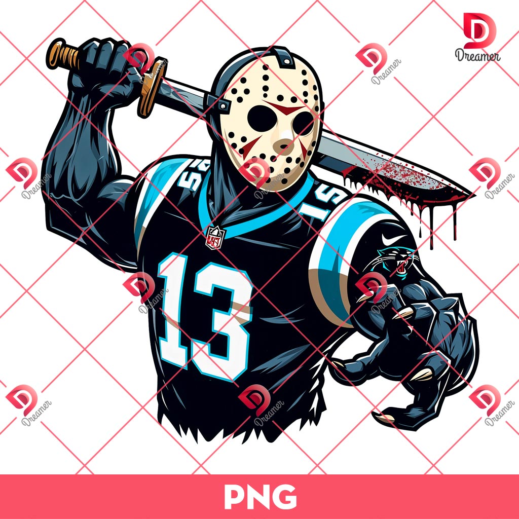 Jason Voorhees Carolina Panthers PNG, Horror Killer NFL Football PNG, Horror Character Halloween PNG 1 Jason Voorhees Carolina Panthers PNG, Horror Killer NFL Football PNG, Horror Character Halloween PNG