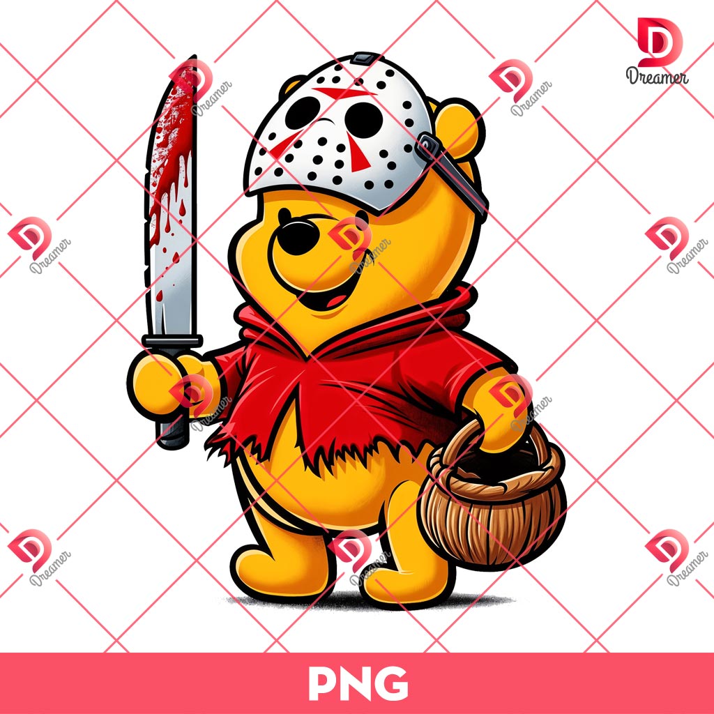 Jason Voorhees Winnie The Pooh PNG, Horror Disney Characters PNG, Halloween Pooh PNG 2 Jason Voorhees Winnie The Pooh PNG, Horror Disney Characters PNG, Halloween Pooh PNG