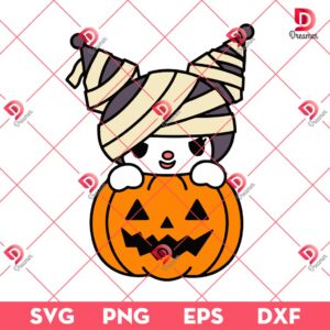 Kuromi Mummy Pumpkin Halloween SVG PNG, Sanrio Kuromi Halloween PNG SVG