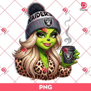 Las Vegas Raiders Grinch Girl PNG, Grinch Girl NFL Football PNG, Grinchmas PNG