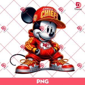 Mickey Mouse Wearing Kansas City Chiefs Outfits PNG, KC Chiefs Disney Mickey PNG