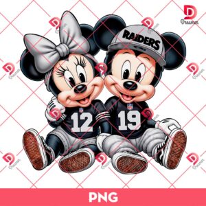Minnie And Mickey Raiders PNG, Disney Football Las Vegas Raiders Team PNG