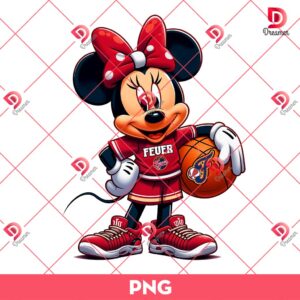 Minnie Mouse Indiana Fever PNG, Minnie Mouse WNBA Basketball PNG