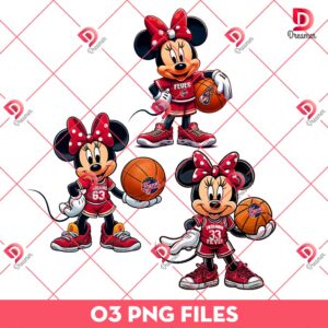 Minnie Mouse Indiana Fever PNG, Minnie Mouse WNBA Basketball PNG