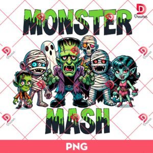 Monster Mash PNG, Horror Characters Halloween PNG
