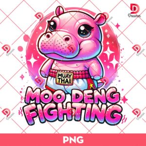 Moo Deng Fighting Muay Thai PNG, Moo Deng Baby Hippo PNG, Lover Hippo PNG