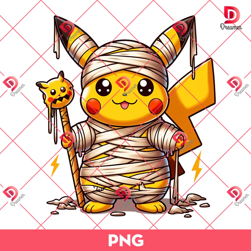 Mummy Pikachu PNG, Pokemon Pikachu Horror Halloween PNG 1 Mummy Pikachu PNG, Pokemon Pikachu Horror Halloween PNG