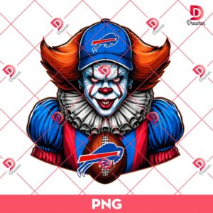 Pennywise Buffalo Bills PNG, Horror Killer NFL Football PNG, Horror Character Halloween Sport PNG