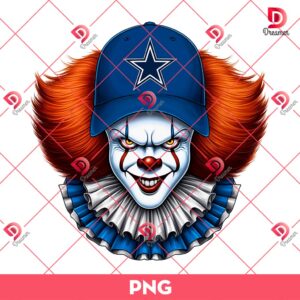 Pennywise Dallas Cowboys PNG, Horror Killers Football Halloween PNG