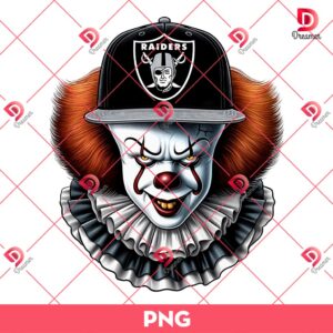 Pennywise Las Vegas Raiders PNG, Horror Killers Football Halloween PNG