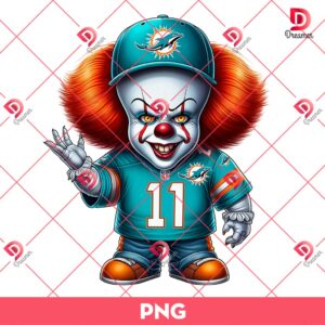 Bundle Miami Dolphins PNG Design, NFL DolphinsFootball PNG Bundle, Bundle NFL Team 46 Pennywise Miami Dolphins PNG, Horror Killer NFL Football PNG, Horror Character Halloween Sport PNG