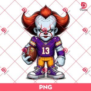 Bundle Minnesota Vikings NFL PNG, Football Vikings Cartoon Characters Bundle PNG 44 Pennywise Minnesota Vikings PNG, Horror Killer Football Halloween PNG