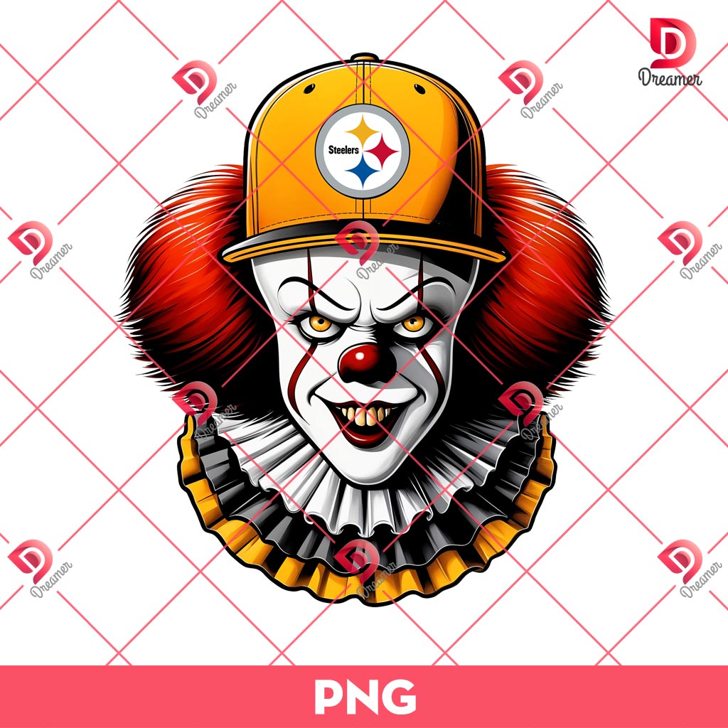 Bundle Pittsburgh Steelers NFL PNG, Football Steelers Cartoon Characters Bundle PNG 42 Pennywise Pittsburgh Steelers PNG, Horror Killers Football Halloween PNG
