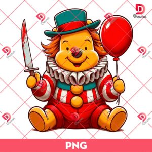 Pennywise Winnie The Pooh PNG, Horror Disney Characters PNG, Halloween Pooh PNG