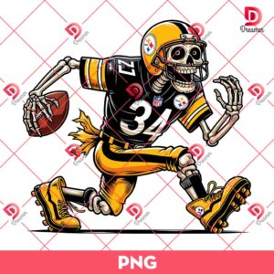 Bundle Pittsburgh Steelers NFL PNG, Football Steelers Cartoon Characters Bundle PNG 80 Pittsburgh Steelers Skeleton Player PNG, Skeleton Football PNG