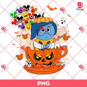 Sadness Halloween PNG, Inside Out 2 Characters Halloween PNG