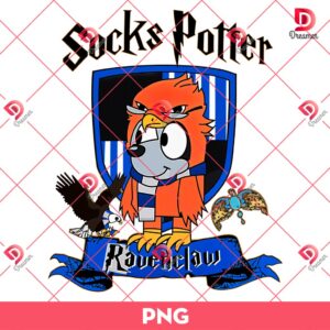 Socks Potter Ravenclaw PNG, Harry Potter Bluey PNG