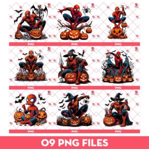 Spiderman Halloween Bundle PNG, Superhero Halloween PNG Bundle