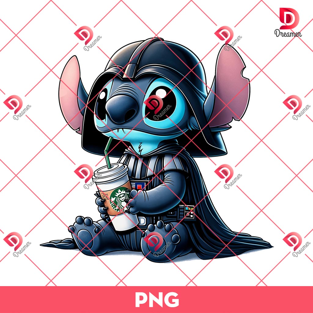 Stitch Darth Vader Drinks Starbucks Coffee PNG, Stitch Star Wars PNG 1 Stitch Darth Vader Drinks Starbucks Coffee PNG, Stitch Star Wars PNG