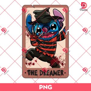 Stitch Freddy Krueger Tarot Card PNG, The Dreamer Freddy Stitch PNG