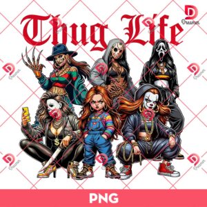 Thug Life Horror For The Ladies PNG, Horror Thug Life Girls PNG, Thug Life Halloween Horror PNG